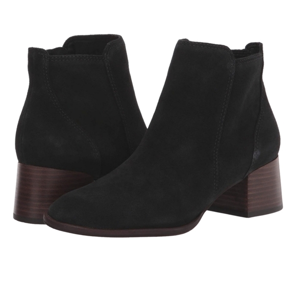 Lucky Brand Lilye Suede and Block Heel Boots in Black and Brown Size 10 NWT - Picture 1 of 15